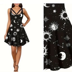 Sun & Moon Print Dress